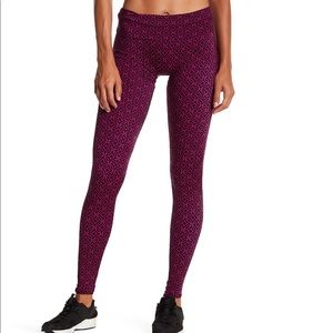 K-Deer Bowery crop leggings red/purple/black